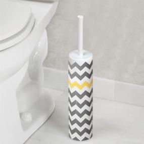 img 3 attached to 🚽 Efficient Cleaning Tool: iDesign Una BPA-Free Plastic Toilet Bowl Brush and Holder Set - Gray/White/Yellow, 3" x 3" x 16.3