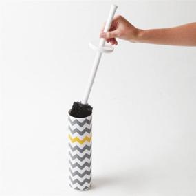 img 1 attached to 🚽 Efficient Cleaning Tool: iDesign Una BPA-Free Plastic Toilet Bowl Brush and Holder Set - Gray/White/Yellow, 3" x 3" x 16.3