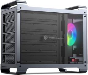 img 4 attached to 📁 Yottamaster 5 Bay Hard Drive Enclosure, Aluminum Alloy 2.5" & 3.5" SATA HDD/SSD External Storage Enclosure with 80mm RGB Silent Fan, Supports 5X18TB Capacity for PC DIY Experts & Gamers [DF5U3]