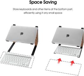 img 1 attached to J JACKCUBE DESIGN Adjustable Wooden Laptop Stand 📱 MK728A - Notebook Riser Holder Elevator for Better Ergonomics