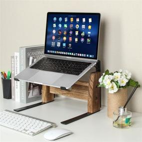 img 2 attached to J JACKCUBE DESIGN Adjustable Wooden Laptop Stand 📱 MK728A - Notebook Riser Holder Elevator for Better Ergonomics