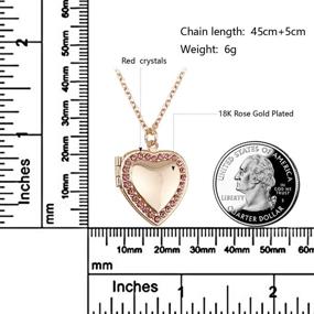 img 3 attached to 📸 YouFENG Love Heart Birthstones Locket Necklace: Stunning Rose Gold Living Memory Photo Lockets with Blue, Red, and White CZ Stones to Hold Cherished Pictures