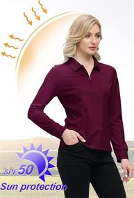 img 3 attached to Ultimate Women's Long Sleeve Golf Polo Shirts: UPF 50+ Sun Protection & Stylish Ladies Golf Tops for Tennis & Business