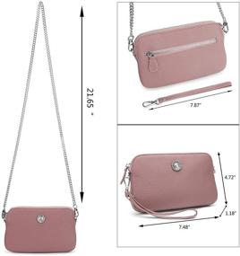 img 1 attached to 💼 Stylish YALUXE Leather Wristlets: Chic Clutch Wallet with Crossbody Zip Pocket, Wrist Strap & Long Shoulder Chain