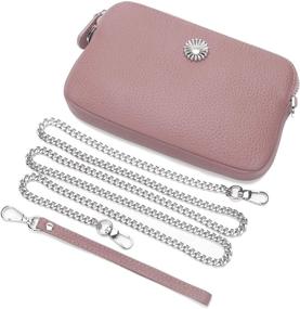 img 2 attached to 💼 Stylish YALUXE Leather Wristlets: Chic Clutch Wallet with Crossbody Zip Pocket, Wrist Strap & Long Shoulder Chain