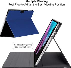 img 1 attached to CHESONA Microsoft Surface Pro 7 Case with Keyboard for Surface Pro 🔵 6/5/4 Tablets - Folio Stand Case - Detachable Wireless Type Cover Keyboard - Blue