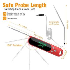 img 1 attached to DecorStar Dual Probe Digital Instant Read Food Thermometers with Alarm 🌡️ and Calibration Function - Waterproof Cooking Thermometer for Grilling, Baking, BBQ, Candy, Milk