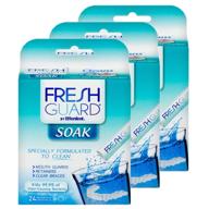 🧼 оптимизированный 3-пакет fresh guard soak от efferdent для очистки щитков и ретейнеров, 24 штуки. логотип