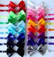 yagopet 20pcs dog bowtie collar set | mix of 18 colors | adjustable solid dog ties | pet collars for dogs | grooming accessories logo