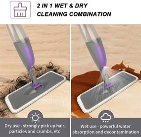 img 3 attached to 🧹 Microfiber Spray Mop for Efficient Floor Cleaning - HOMSIER, 550ML Refillable Bottle, 4 Reusable Washable Pads, Ideal for Wooden Laminate Tile Marble Kitchen Hard Floors