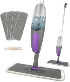 img 4 attached to 🧹 Microfiber Spray Mop for Efficient Floor Cleaning - HOMSIER, 550ML Refillable Bottle, 4 Reusable Washable Pads, Ideal for Wooden Laminate Tile Marble Kitchen Hard Floors