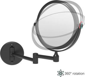 img 1 attached to 🪞 8-Inch Swivel Makeup Mirror Shaving Mirror with 10x Magnification, 12-Inch Extension, 360 Degree Rotation - Matte Black, Fixsen