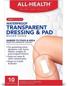 img 4 attached to Waterproof Transparent Dressing & Pad: Staph & MRSA Barrier, 2.375 in X 4 in, 10 Count