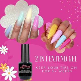 img 3 attached to 💅 Набор Gel X для ногтей - 2 в 1 клей и базовое покрытие (прозрачный и абрикосовый цвет), 500 шт. накладных ногтевых форм "круглый", УФ-лампа - полный комплект для гель-лаковых ногтей.