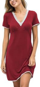 img 4 attached to Ekouaer Womens Nightgown Cotton Nightshirt Women's Clothing and Lingerie, Sleep & Lounge