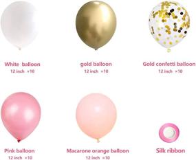 img 3 attached to Pink Gold Confetti Latex Balloons - 50pcs: Metallic & White Party Decorations for Birthday, Wedding, Baby Shower, Anniversary