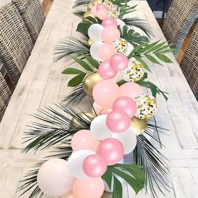 img 1 attached to Pink Gold Confetti Latex Balloons - 50pcs: Metallic & White Party Decorations for Birthday, Wedding, Baby Shower, Anniversary