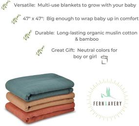 img 2 attached to 🌿 Fern & Avery Gender Neutral Muslin Swaddle Blankets - Bamboo and Organic Cotton Receiving Baby Blankets - Forest Theme for Boys and Girls