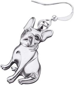 img 1 attached to 🐶 Charming French Bulldog Earrings: Elegant Gold and Silver Plated Dangle Drop Jewelry for Ladies and Girls - Perfect Gift by WEVENI