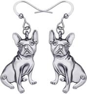 🐶 charming french bulldog earrings: elegant gold and silver plated dangle drop jewelry for ladies and girls - perfect gift by weveni logo