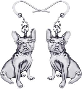 img 4 attached to 🐶 Charming French Bulldog Earrings: Elegant Gold and Silver Plated Dangle Drop Jewelry for Ladies and Girls - Perfect Gift by WEVENI