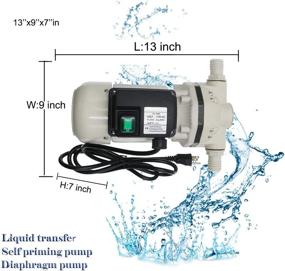 img 3 attached to Self-Priming Electric Water Pump for Diaphragm Irrigation - High Flow Pump 10.6 GPM, 115VAC, 23 PSI, 14.3 lbs - 11m Lift - 350W Power (Pump-540B)
