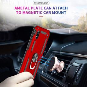 img 1 attached to 📱 LeYi Samsung Galaxy A10 Case (Not A10E) with [2 Pack] Tempered Glass Screen Protector - Military-Grade Protective Phone Case with Car Ring Holder Kickstand, Red