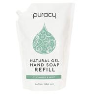 🥒 puracy cucumber & mint hand soap refill - 64 ounce, skin softening natural liquid hand wash logo