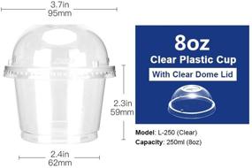 img 3 attached to 8oz Hot/Cold Disposable Plastic Cups with Dome Lids - 50 🥤 Sets - Ideal for Ice Cream, Snacks, Takeaway Food, Desserts, Fast Food, Soup