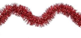 img 2 attached to 🎄 iPEGTOP 19.7ft Christmas Tinsel Twist Garland - Thick, Shiny, Sparkly Soft Party Hanging Tinsel Ornaments for Ceiling and Christmas Tree Decorations in Red