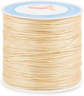 desirable life 87 yards 150d/3 0.6mm round waxed sewing thread: cream color for leather denim hand craft diy bracelet jewelry making beading shoe bag repairing - extra strong and heavy duty logo