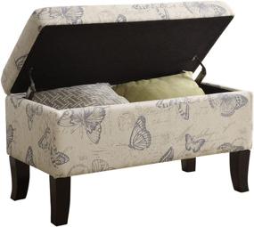 img 2 attached to 🦋 Convenience Concepts Designs4Comfort Winslow Storage Ottoman: Stylish Butterfly Fabric with Practical Storage Solution