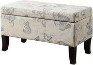 🦋 convenience concepts designs4comfort winslow storage ottoman: stylish butterfly fabric with practical storage solution logo