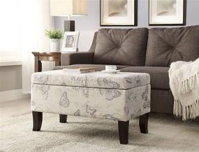 img 1 attached to 🦋 Convenience Concepts Designs4Comfort Winslow Storage Ottoman: Stylish Butterfly Fabric with Practical Storage Solution