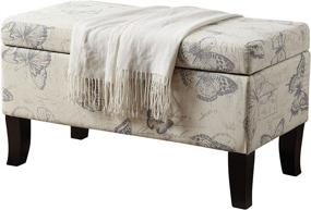 img 3 attached to 🦋 Convenience Concepts Designs4Comfort Winslow Storage Ottoman: Stylish Butterfly Fabric with Practical Storage Solution