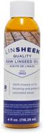 revive and protect your wood: linsheen raw linseed oil - flaxseed wood treatment conditioner for furniture, decks, and cutting boards- 4 oz bottle logo