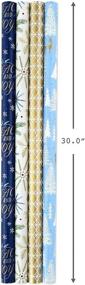 img 2 attached to 🎁 Hallmark Holiday Wrapping Paper Bundle: Elegant Woodland Design with Cut Lines, 4 Packs, 120 sq. ft. in Total