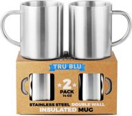 ☕️ shatterproof coffee mug set - 14oz insulated (pack of 2), stainless steel, dishwashable | healthy & durable logo