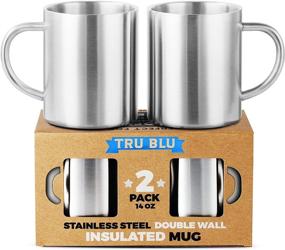 img 4 attached to ☕️ Shatterproof Coffee Mug Set - 14oz Insulated (Pack of 2), Stainless Steel, Dishwashable | Healthy & Durable