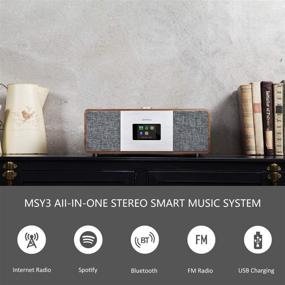 img 3 attached to 🎶 Lemega MSY3 Music System with Built-in WIFI Internet Radio, FM Digital Radio, Spotify Connect, Bluetooth Speaker, Stereo Sound, Wooden Box Design, Headphone-out, Alarms Clock, 40 Pre-sets, Full Remote and App Control in Elegant Walnut Finish