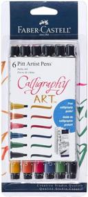 img 4 attached to 🖋️ Набор перьевых ручек для каллиграфии Faber-Castell Pitt Artist – 6 ярких ручек для каллиграфии