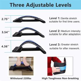 img 1 attached to 🔵 Ultimate 3-in-1 Back Stretcher: Pain Relief, Unisex Spine Deck, &amp; Lumbar Arch - Posture Corrector &amp; Upper/Lower Back Massager for Bed, Chair, Car | Blue