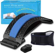 🔵 ultimate 3-in-1 back stretcher: pain relief, unisex spine deck, &amp; lumbar arch - posture corrector &amp; upper/lower back massager for bed, chair, car | blue logo