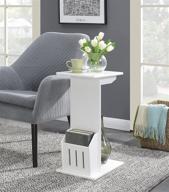 📚 convenience concepts designs2go abby white c end table for magazines logo