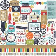 vibrant echo park paper that's my boy cardstock stickers: 12 by 12-inch delight! logo