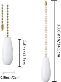 img 3 attached to 🔨 White Wooden Ceiling Fan Chain Pulls Set with Decorative Ornaments - 12 inches, Fan & Light Extension - Gold Finish - 4 Pack