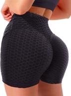 🍑 higorun women tik tok leggings shorts with butt lift scrunch - textured workout shorts logo