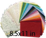 🎨 mulberry paper stock 65: handmade tissue mulberry paper sheets - natural fiber, 8.5 x 11-inch design for japanese origami and handcraft, including red, green, blue, and yellow colors logo