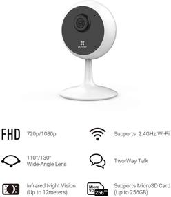 img 3 attached to 📷 Камера безопасности EZVIZ C1C для помещений: WiFi беби-монитор с разрешением 1080P, умным обнаружением движения, двусторонней аудиосвязью, ночным видением (40 футов), совместима с Alexa и Google Assistant.
