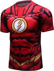 img 3 attached to Lightning Armor: Red Plume Men's Compression Sport T-Shirt for Tight Fitness